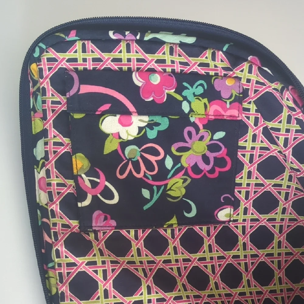 Vera Bradley Black and Pink Tablet Sleeve with Floral Design and Zipper